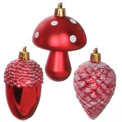 Набор пластиковых елочных игрушек Рождественский Лес 8 см 3 шт, подвеска