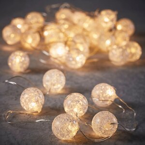 Светодиодная гирлянда шарики Воздушный Ноктюрн 3 м, 30 теплых белых Led ламп, серебряная проволока, IP20 Edelman (Эдельман) фото 1