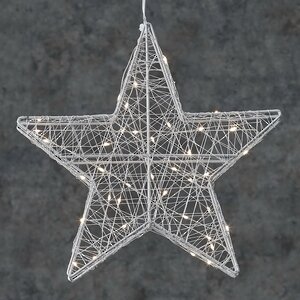Светодиодное украшение Звезда Герэль 28 см, 40 теплых белых LED, на батарейках, IP20 Edelman фото 1
