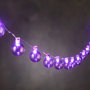 Светодиодная гирлянда шарики Juicy Purple 1.9 м, 20 LED ламп, на батарейках, таймер, IP44