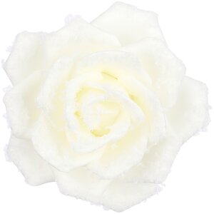Искусственная роза Theavire 14 см кремовая, клипса Edelman фото 1