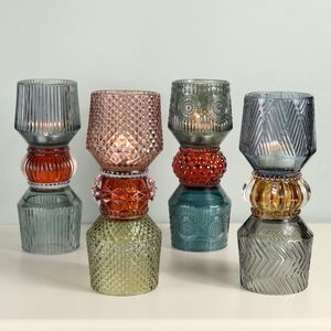 Стеклянный подсвечник Gonzella 20 см, двусторонний EDG фото 2