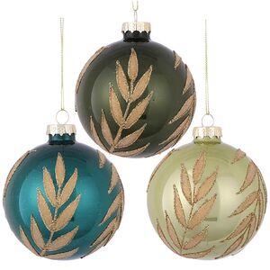 Набор стеклянных шаров Беркширский Листопад: Tropical 8 см, 12 шт