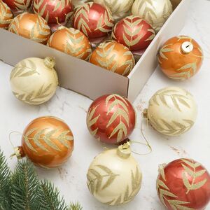 Набор стеклянных шаров Беркширский Листопад: Indian Summer 8 см, 12 шт Edelman фото 2