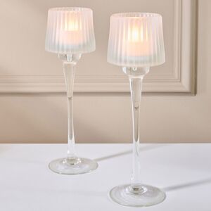 Стеклянный подсвечник-бокал Foscolo White 27 см