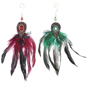 Елочное украшение из перьев Фон Тиз: Camellia 20 см, подвеска Noel Collection (Katherine’s Style) (Ноэль Коллекшн Кэтрин Стайл) фото 2