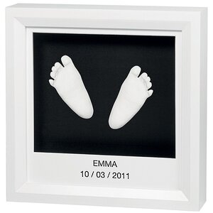 Рамочка Baby Art с объемными слепками Sculpture Frame, белая, 21*21 см