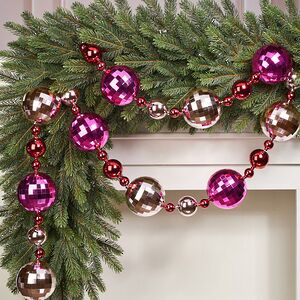 Бусы на елку Розовое Сияние 210 см, пластик