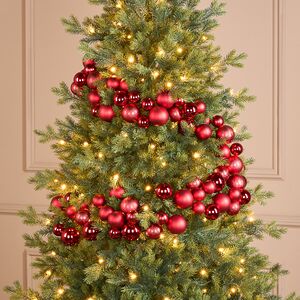 Гирлянда из елочных шаров Рубиновая Нить - Winter Gems 180*14 см, пластик