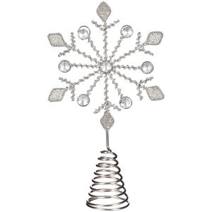 Елочная верхушка Снежинка Ортано 28 см серебряная