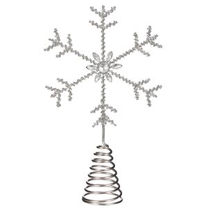 Елочная верхушка Снежинка Гатарро 28 см серебряная