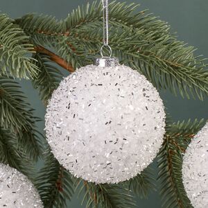 Набор елочных шаров Fluffy Shine: Белый 8 см, 24 шт Edelman фото 2