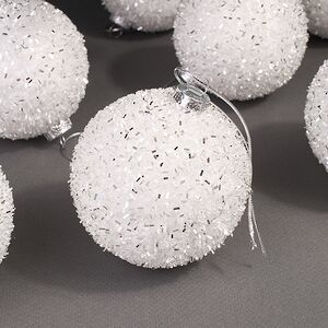 Набор елочных шаров Fluffy Shine: Белый 8 см, 24 шт Edelman фото 4