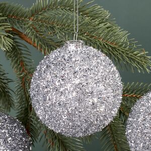 Набор елочных шаров Fluffy Shine: Серебряный 8 см, 24 шт Edelman фото 2