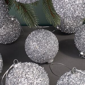 Набор елочных шаров Fluffy Shine: Серебряный 8 см, 24 шт Edelman фото 5