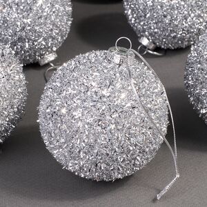 Набор елочных шаров Fluffy Shine: Серебряный 8 см, 24 шт Edelman фото 4