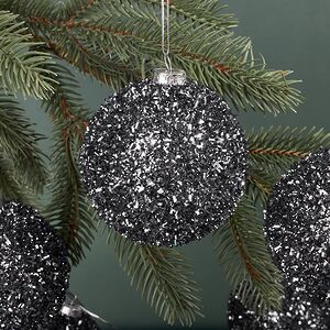 Набор елочных шаров Fluffy Shine: Черный 8 см, 24 шт Edelman фото 2