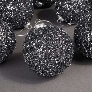 Набор елочных шаров Fluffy Shine: Черный 8 см, 24 шт Edelman фото 4