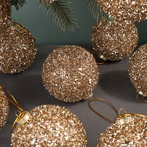 Набор елочных шаров Fluffy Shine: Шампань 8 см, 24 шт Edelman фото 3