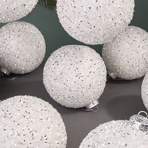 Набор елочных шаров Fluffy Shine: Белый 10 см, 24 шт Edelman фото 3