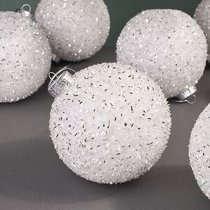 Набор елочных шаров Fluffy Shine: Белый 10 см, 24 шт Edelman фото 4