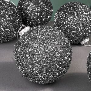 Набор елочных шаров Fluffy Shine: Черный 10 см, 24 шт Edelman фото 4