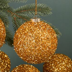 Набор елочных шаров Fluffy Shine: Золотой 10 см, 24 шт Edelman фото 2