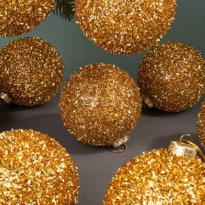 Набор елочных шаров Fluffy Shine: Золотой 10 см, 24 шт Edelman фото 3