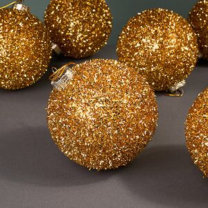 Набор елочных шаров Fluffy Shine: Золотой 10 см, 24 шт Edelman фото 4