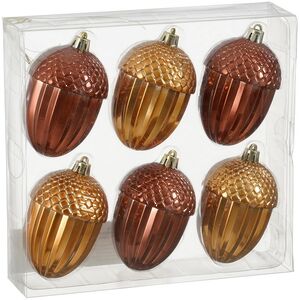 Елочные игрушки Желуди - Baston Royale 9*6 см, 6 шт, пластик