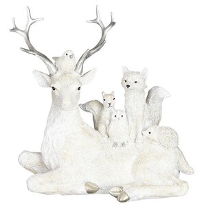 Декоративная фигурка Олененок Доусен с лесной компанией 19 см белая Edelman фото 1