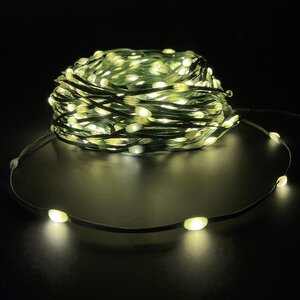 Светодиодная гирлянда Роса Micro Flex 26 м, 350 теплых белых LED ламп, зеленый провод, контроллер, таймер, IP44 Edelman фото 4