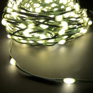 Светодиодная гирлянда Роса Micro Flex 26 м, 350 теплых белых LED ламп, зеленый провод, контроллер, таймер, IP44 Edelman фото 2