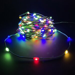 Светодиодная гирлянда Роса Micro Flex 26 м, 350 разноцветных LED ламп, зеленый провод, контроллер, таймер, IP44 Edelman фото 2