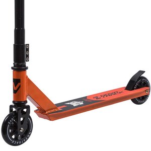Трюковой самокат Novatrack Wolf EL, колеса 110 мм, черно-оранжевый, до ...