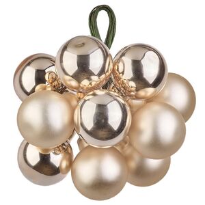 Гроздь стеклянных шаров на проволоке 2 см шампань mix, 10 шт