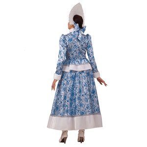 Карнавальный костюм для взрослых Снегурочка Гжель с кокошником, 48 размер Батик фото 2