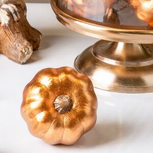 Искусственная тыква для декора Galloway Gold 7 см, 6 шт, на проволоке Edelman фото 3