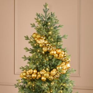 Гирлянда из елочных шаров Монисто 4-8 см, 200 см, ярко-золотая Winter Deco фото 3