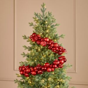 Гирлянда из елочных шаров Монисто 4-8 см, 200 см, красная Winter Deco фото 3