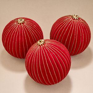 Бархатные елочные шары Соффичо: Флорентийская Роза 15 см, 3 шт Winter Deco фото 3