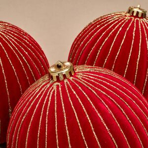 Бархатные елочные шары Соффичо: Флорентийская Роза 15 см, 3 шт Winter Deco фото 2