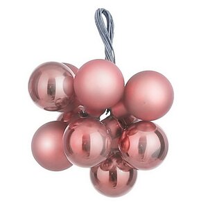 Гроздь стеклянных шаров на проволоке 2 см розовый mix, 10 шт Edelman фото 1