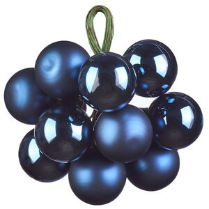 Гроздь стеклянных шаров на проволоке 2 см темно-синий mix, 10 шт