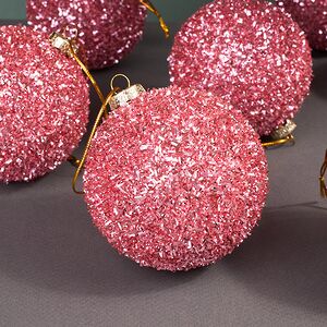 Набор елочных шаров Fluffy Shine: Розовый 8 см, 24 шт Edelman фото 5