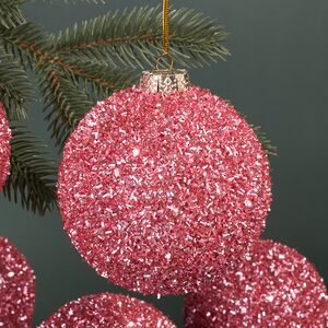 Набор елочных шаров Fluffy Shine: Розовый 10 см, 24 шт Edelman фото 2