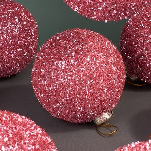 Набор елочных шаров Fluffy Shine: Розовый 10 см, 24 шт Edelman фото 3