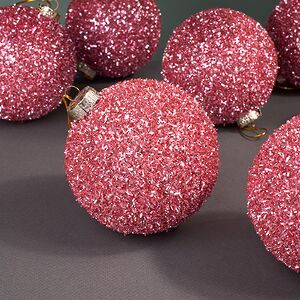 Набор елочных шаров Fluffy Shine: Розовый 10 см, 24 шт Edelman фото 4