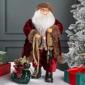 Новогодняя фигура Санта-Клаус с игрушками 47 см