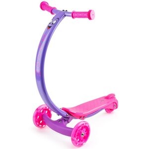 Трехколесный самокат с изогнутой ручкой Zipster-Улыбашка, розово-фиолетовый, до 50 кг Zycom фото 1
